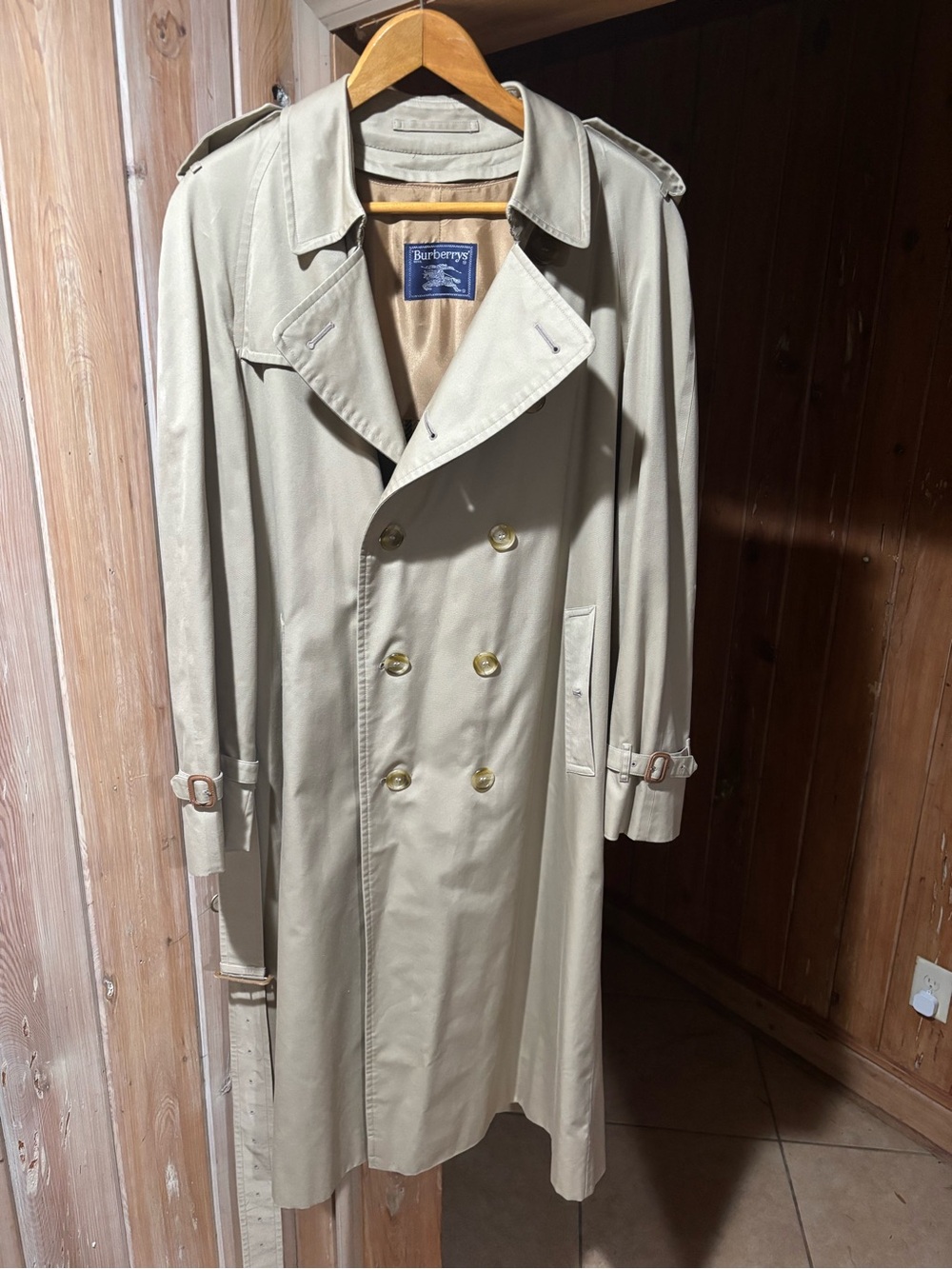 Burberry Beige Double-Breasted Men's Trench Coat